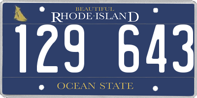 RI license plate 129643