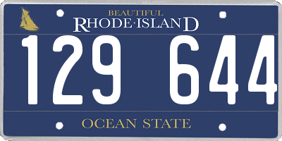 RI license plate 129644