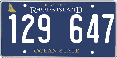 RI license plate 129647