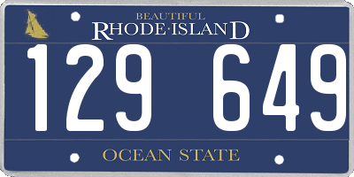 RI license plate 129649