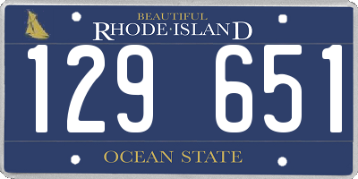 RI license plate 129651