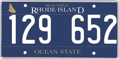 RI license plate 129652