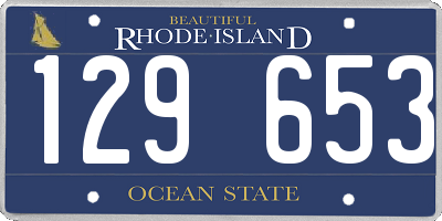 RI license plate 129653