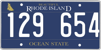 RI license plate 129654