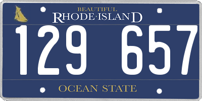 RI license plate 129657