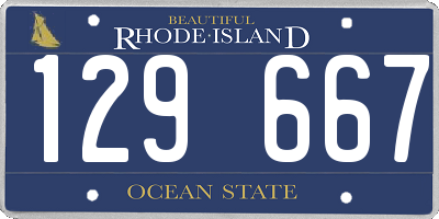 RI license plate 129667