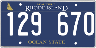 RI license plate 129670