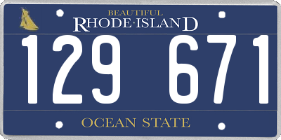 RI license plate 129671