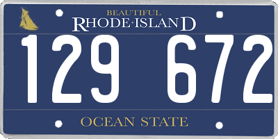 RI license plate 129672