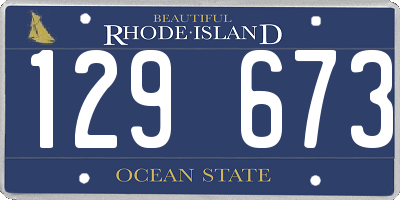 RI license plate 129673