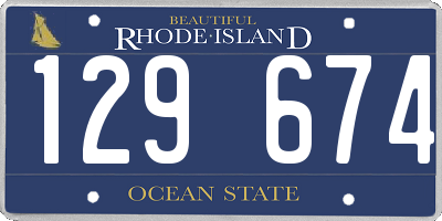 RI license plate 129674