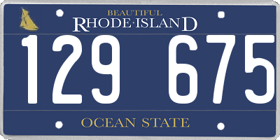 RI license plate 129675