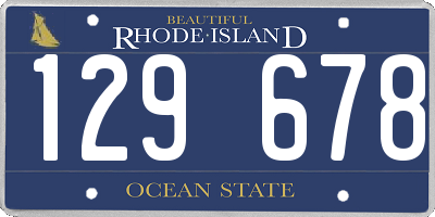 RI license plate 129678