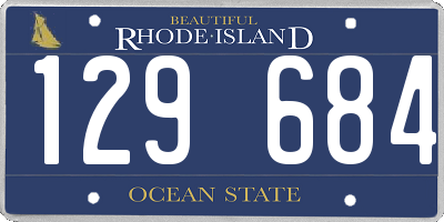 RI license plate 129684
