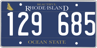 RI license plate 129685