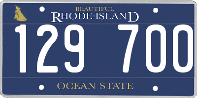 RI license plate 129700