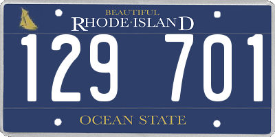 RI license plate 129701