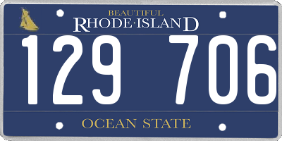 RI license plate 129706