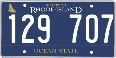 RI license plate 129707