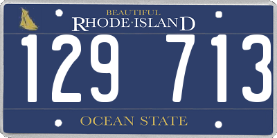 RI license plate 129713