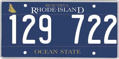 RI license plate 129722