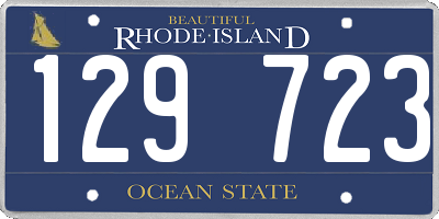 RI license plate 129723