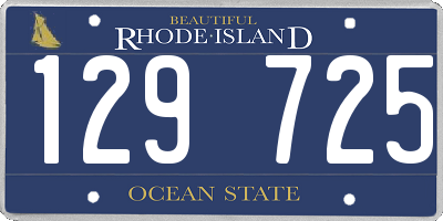 RI license plate 129725