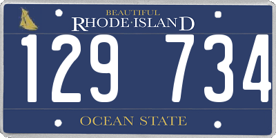 RI license plate 129734