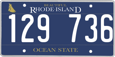 RI license plate 129736