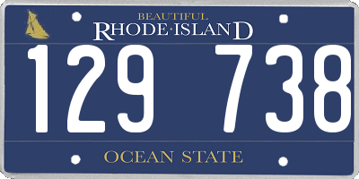 RI license plate 129738
