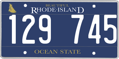 RI license plate 129745