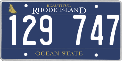RI license plate 129747