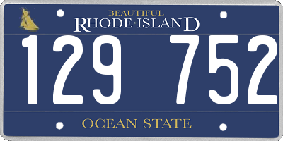 RI license plate 129752