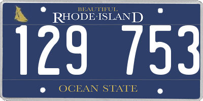 RI license plate 129753