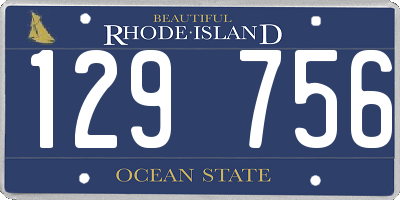 RI license plate 129756