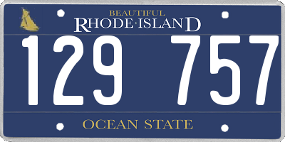 RI license plate 129757