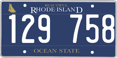RI license plate 129758