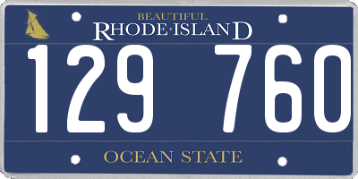 RI license plate 129760