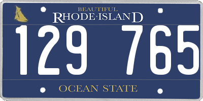 RI license plate 129765