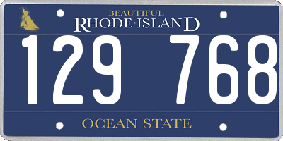 RI license plate 129768