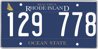 RI license plate 129778