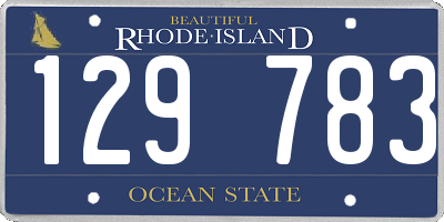 RI license plate 129783