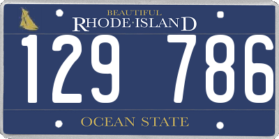 RI license plate 129786