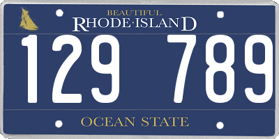 RI license plate 129789