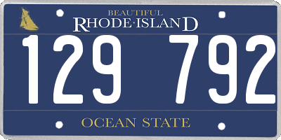 RI license plate 129792