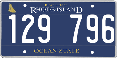 RI license plate 129796