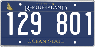 RI license plate 129801