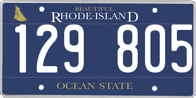 RI license plate 129805