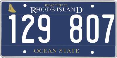 RI license plate 129807