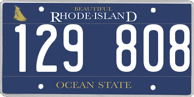 RI license plate 129808